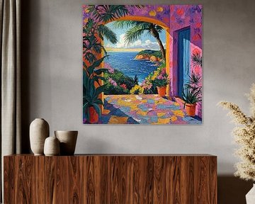 Op Matisse geïnspireerd Mediterraan Zeezicht Zee Fauvisme van Niklas Maximilian