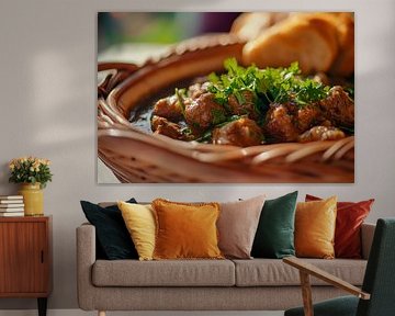 Herzhafte Fleischbällchen mit frischen Kräutern von Poster Art Shop