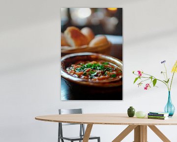 Savoury stew variation with bread basket by Poster Art Shop