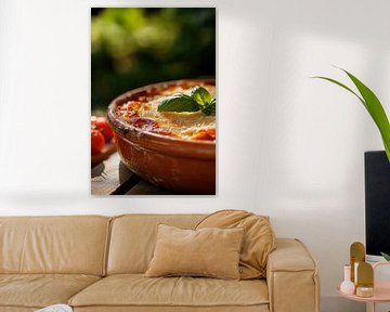 Hearty lasagne outdoors - deliciously appetising by Poster Art Shop