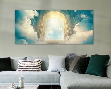 Hemelpoort tussen wolken open droom van Poster Art Shop