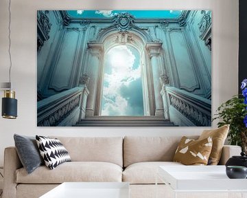 Heavenly staircase into the light - dreamlike design by Poster Art Shop