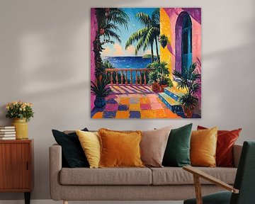 Op Matisse geïnspireerd Mediterraan Zeezicht Zee Fauvisme van Niklas Maximilian