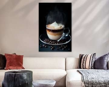 Café avec mousse - moment de plaisir sur Poster Art Shop