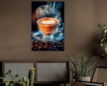 Un café qui a du cœur - des moments de plaisir à la vapeur sur Poster Art Shop