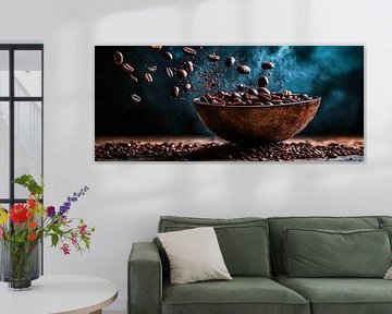 Coffee beans in motion - Flavourful enjoyment by Poster Art Shop