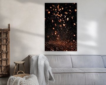 Koffiebonen in vlucht - magische beweging van Poster Art Shop