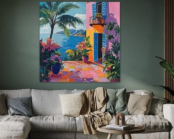 Op Matisse geïnspireerd Mediterraan Zeezicht Zee Fauvisme van Niklas Maximilian