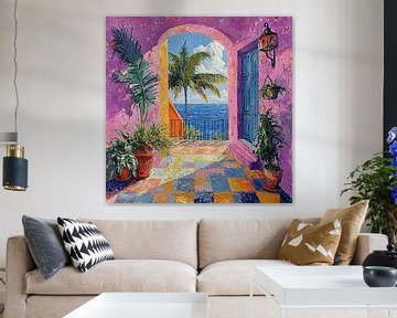 Op Matisse geïnspireerd Mediterraan Zeezicht Zee Fauvisme van Niklas Maximilian