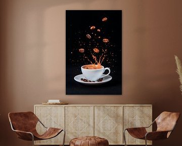 Le plaisir du café avec un effet pétillant sur Poster Art Shop