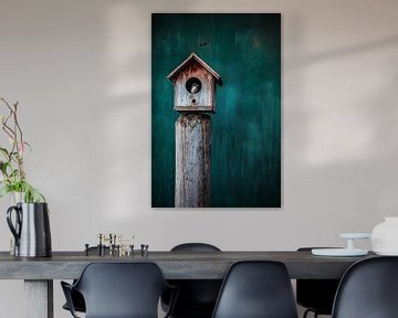 Vogelhuisje met groene achtergrond van Imperial Art House