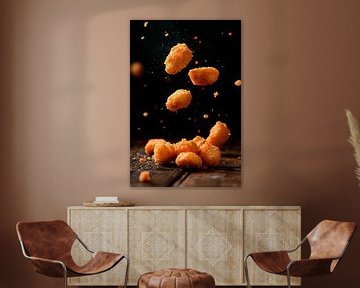 Knapperige snacks in de lucht - smakelijke traktaties van Poster Art Shop