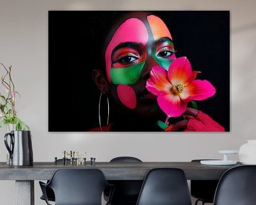 Creative face painting with flower by Poster Art Shop