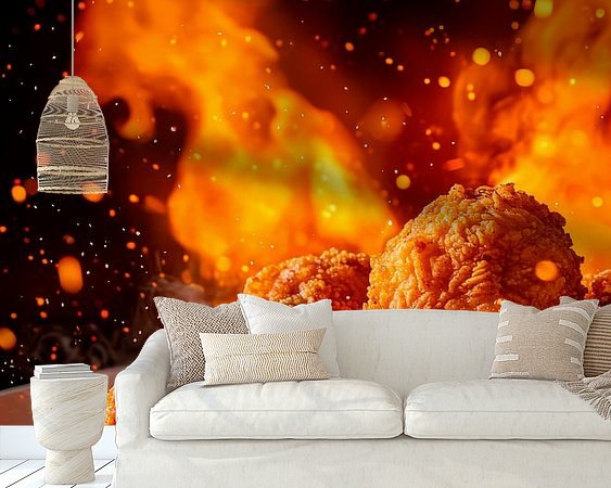Voorbeeld van het werk in een kamer