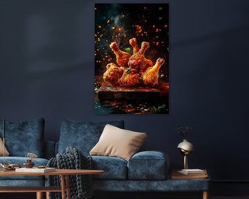 Focus on crispy fried chicken thighs by Poster Art Shop