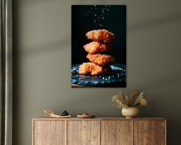 Knapperige kipnuggets in de zon van Poster Art Shop