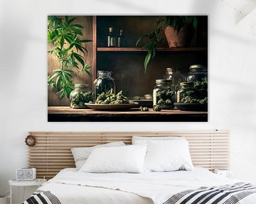 Kruidenrek met potjes en planten van Poster Art Shop