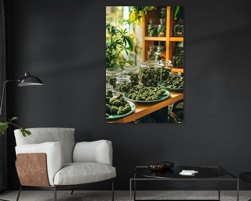 Herbal paradise: Cannabis in a glass box by Poster Art Shop