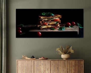 Cheese panini with tomatoes and basil by Poster Art Shop