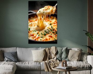 Gegratineerde kaasschotel met stoom - Heerlijk van Poster Art Shop