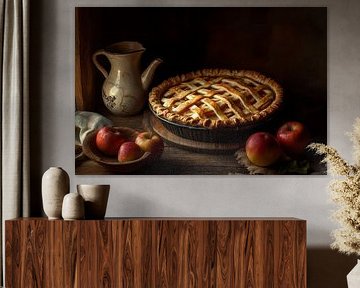 Köstlicher Apfelkuchen im Kerzenschein von Poster Art Shop