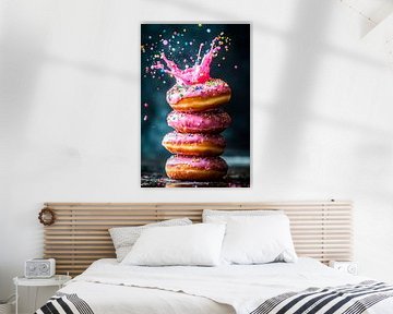 Leckere Donuts mit buntem Spritzereffekt von Poster Art Shop