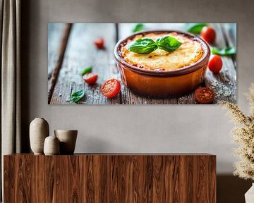 Leckere Lasagne mit frischem Basilikum von Poster Art Shop