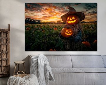 Lichtshows tijdens de oogst - pompoenmagie van Poster Art Shop