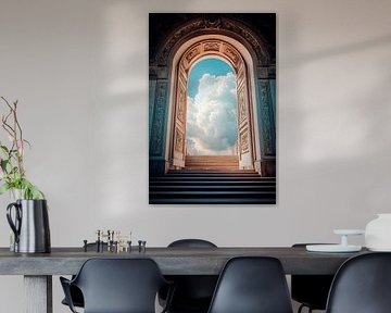 Majestic door to dreamlike clouds by Poster Art Shop