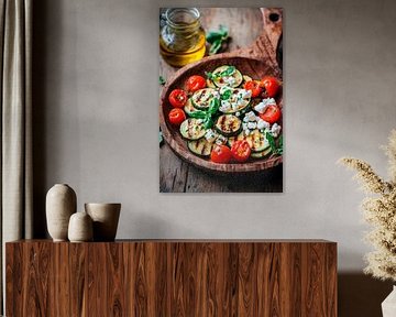 Mediterraner Grillgemüseteller mit Feta von Poster Art Shop