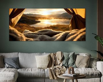 Morning peace and quiet in the tent - view of nature by Poster Art Shop