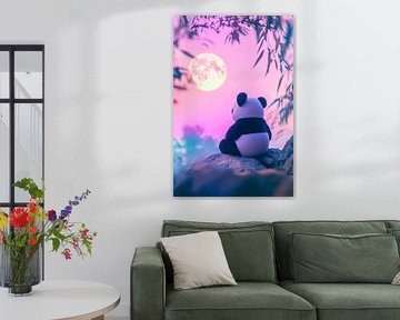 Panda with moonlight - Dreamlike night by Poster Art Shop