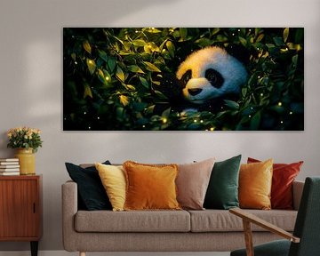Panda hidden in a soft light environment by Poster Art Shop