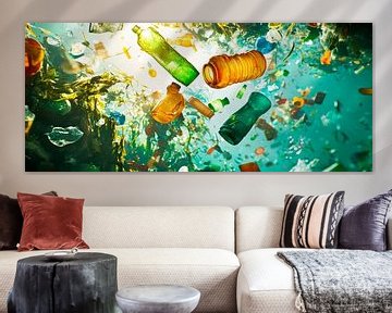Plastic waste in the ocean - Environmental awareness by Poster Art Shop