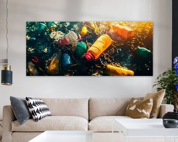 Plastic waste in the ocean - a sad view by Poster Art Shop