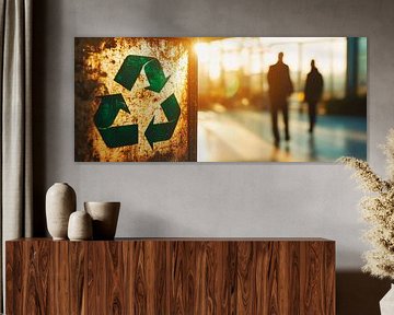 Recycling symbol with silhouettes - Sustainability by Poster Art Shop