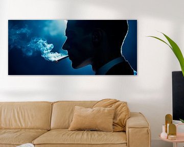 Mysterious man in the shadow smoke by Poster Art Shop