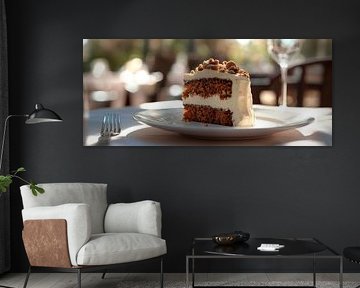 Juicy slice of carrot cake on a plate by Poster Art Shop