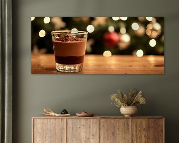 Chocoladedessert voor de kerstverlichting van Poster Art Shop