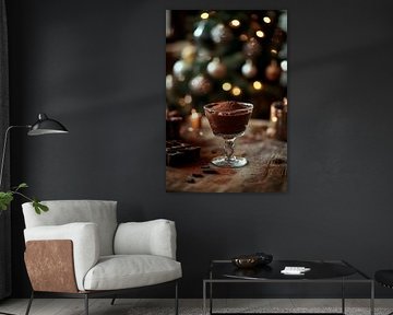 Chocolate mousse against a festive backdrop by Poster Art Shop
