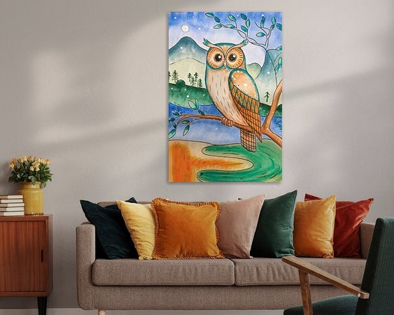 Voorbeeld van het werk in een kamer