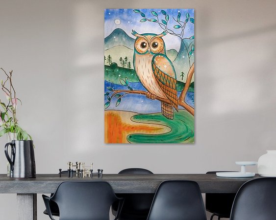 Voorbeeld van het werk in een kamer