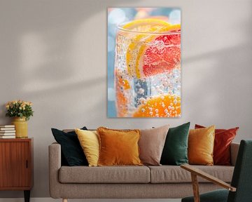 Sparkling summer drink with citrus fruits by Poster Art Shop