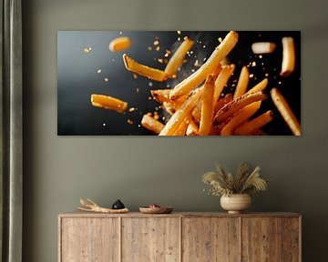 Bubbelende frietjes in een schommel - moment van plezier van Poster Art Shop