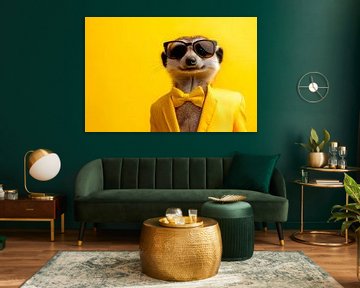 Stijlvol stokstaartje in een pak van Poster Art Shop
