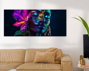 Strahlende Schönheit mit Blumenmotiv von Poster Art Shop