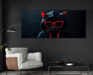 Stylish cat with hoodie and glasses by Poster Art Shop