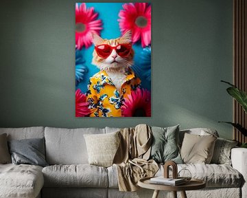 Stylish tomcat with sunglasses - Colourful by Poster Art Shop