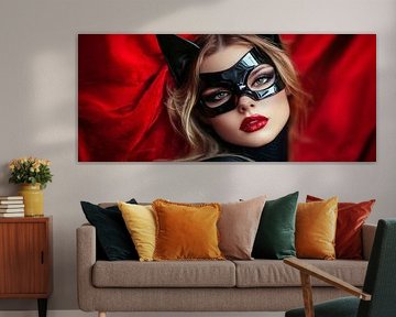Verführerischer Blick in Katzenmaske von Poster Art Shop