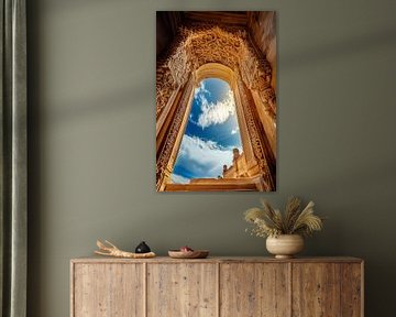 Decorated gate with a view of the sky by Poster Art Shop